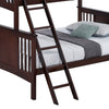 Ricky Twin Over Full Bunk Bed Angled Ladder Dark Brown Solid Hardwood By Casagear Home BM319875