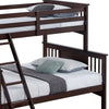 Ricky Twin Over Full Bunk Bed Angled Ladder Dark Brown Solid Hardwood By Casagear Home BM319875