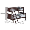 Ricky Twin Over Full Bunk Bed Angled Ladder Dark Brown Solid Hardwood By Casagear Home BM319875