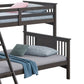 Ricky Twin Over Full Bunk Bed Angled Ladder Stain Gray Solid Hardwood By Casagear Home BM319876