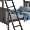 Ricky Twin Over Full Bunk Bed Angled Ladder Stain Gray Solid Hardwood By Casagear Home BM319876