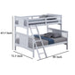 Ricky Twin Over Full Bunk Bed Angled Ladder Classic White Solid Hardwood By Casagear Home BM319877