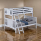 Ricky Twin Over Full Bunk Bed Angled Ladder Classic White Solid Hardwood By Casagear Home BM319877