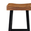 Bianca Barstool Set of 2 Light Brown Saddle Seat Black Solid Wood By Casagear Home BM319881