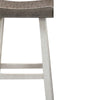 Bianca Counter Stool Set of 2 Dark Gray Saddle Seat White Solid Wood By Casagear Home BM319882