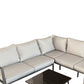 Risha 4pc Outdoor Sectional Sofa Set 1 Table 1 Chair White Fabric Black By Casagear Home BM319896