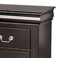 Ryla Nightstand 2 Drawers Black Solid Wood Nickel Metal Drop Handles By Casagear Home BM319899