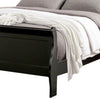 Ryla Queen Size Bed Classic Sleigh Panel Headboard Black Solid Wood By Casagear Home BM319900