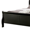 Ryla Twin Size Bed Classic Sleigh Panel Headboard Black Solid Wood By Casagear Home BM319901