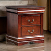 Ryla Nightstand 2 Drawers Cherry Brown Solid Wood Bronze Drop Handles By Casagear Home BM319904