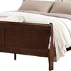 Ryla Full Size Bed Sleigh Panel Headboard Dark Cherry Brown Solid Wood By Casagear Home BM319905