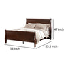 Ryla Full Size Bed Sleigh Panel Headboard Dark Cherry Brown Solid Wood By Casagear Home BM319905