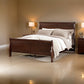 Ryla Full Size Bed Sleigh Panel Headboard Dark Cherry Brown Solid Wood By Casagear Home BM319905