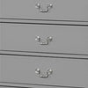 Ryla Tall Dresser Chest 5 Drawers Metal Handles Light Gray Solid Wood By Casagear Home BM319908