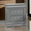 Ryla Nightstand 2 Drawers Light Gray Solid Wood Nickel Drop Handles By Casagear Home BM319910