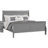 Ryla Twin Size Bed, Sleigh Panel Headboard, Classic Light Gray Solid Wood By Casagear Home