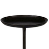 Accent Drink Table 13 Inch Round Tray Top Tapered Black Aluminum Base By Casagear Home BM319918