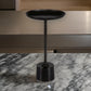 Accent Drink Table 13 Inch Round Tray Top Tapered Black Aluminum Base By Casagear Home BM319918