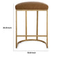 Gyn Counter Height Stool Brown Faux Leather D Seat Gold Cantilever Base By Casagear Home BM319919