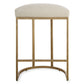 Gyn Counter Height Stool Cream Performance Fabric Brass Cantilever Base By Casagear Home BM319920