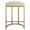 Gyn Counter Height Stool Cream Performance Fabric Brass Cantilever Base By Casagear Home BM319920