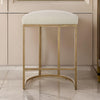 Gyn Counter Height Stool Cream Performance Fabric Brass Cantilever Base By Casagear Home BM319920