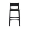 Rie Counter Stool Chair Danish Inspired Panel Back Black Woven Paper Cord By Casagear Home BM320478