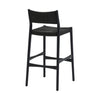 Rie Barstool Chair Danish Inspired Panel Backrest Black Woven Paper Cord By Casagear Home BM320480