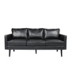 74 Inch Sofa Black Faux Leather Upholstery Cushioned Retro Square Arms By Casagear Home BM320492