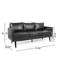 74 Inch Sofa Black Faux Leather Upholstery Cushioned Retro Square Arms By Casagear Home BM320492