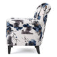 Floral Accent Chair White Fabric Upholstery Vintage Arms and Rolled Back By Casagear Home BM320493