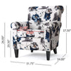 Floral Accent Chair White Fabric Upholstery Vintage Arms and Rolled Back By Casagear Home BM320493