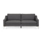 Sofa Removable Back Cushions Gray Fabric Upholstery Chrome Legs 85 Inch By Casagear Home BM320494