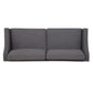 Sofa Removable Back Cushions Gray Fabric Upholstery Chrome Legs 85 Inch By Casagear Home BM320494