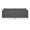 Sofa Removable Back Cushions Gray Fabric Upholstery Chrome Legs 85 Inch By Casagear Home BM320494