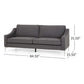 Sofa Removable Back Cushions Gray Fabric Upholstery Chrome Legs 85 Inch By Casagear Home BM320494