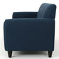 Tiya Sofa Tufted Back Boxed Seats Navy Blue Fabric Upholstery 79 Inch By Casagear Home BM320497