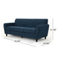 Tiya Sofa Tufted Back Boxed Seats Navy Blue Fabric Upholstery 79 Inch By Casagear Home BM320497