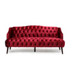 Lilah Sofa Button Tufted Diamond Stitch Soft Red Wine Velvet 73 Inch By Casagear Home BM320498