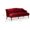 Lilah Sofa Button Tufted Diamond Stitch Soft Red Wine Velvet 73 Inch By Casagear Home BM320498