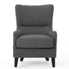 Dane Accent Club Chair Gray Fabric Wingback Box Seat Scoop Arms By Casagear Home BM320500