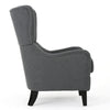 Dane Accent Club Chair Gray Fabric Wingback Box Seat Scoop Arms By Casagear Home BM320500