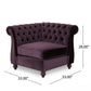 Corner Accent Club Chair Button Tufted Rolled Back Dark Purple Velvet By Casagear Home BM320501