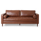 Ayla Sofa 2 Bolster Pillows Plush Tufted Light Brown Faux Leather 82 Inch By Casagear Home BM320508