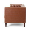 Ember Sofa with Chesterfield Tufted Brown Faux Leather Upholstery 76 Inch By Casagear Home BM320512