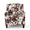 Accent Chair Sloped Arms Nailhead Cowhide Design White Velvet Upholstery By Casagear Home BM320513