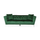 Sofy Sofa 87 Inch Modern Chesterfield Emerald Green Velvet with 2 Pillows By Casagear Home BM320517