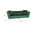 Sofy Sofa 87 Inch Modern Chesterfield Emerald Green Velvet with 2 Pillows By Casagear Home BM320517