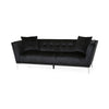 Sofy Sofa, 87 Inch Modern Chesterfield Sleek  Black Velvet with 2 Pillows By Casagear Home