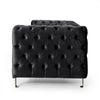 Nua Sofa Chesterfield Tufted Black Velvet 84 Inch Modern Gold Legs By Casagear Home BM320519